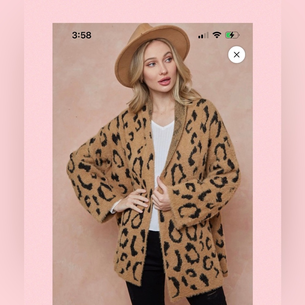 💖On Blue-Leopard Print Cardigan 💖